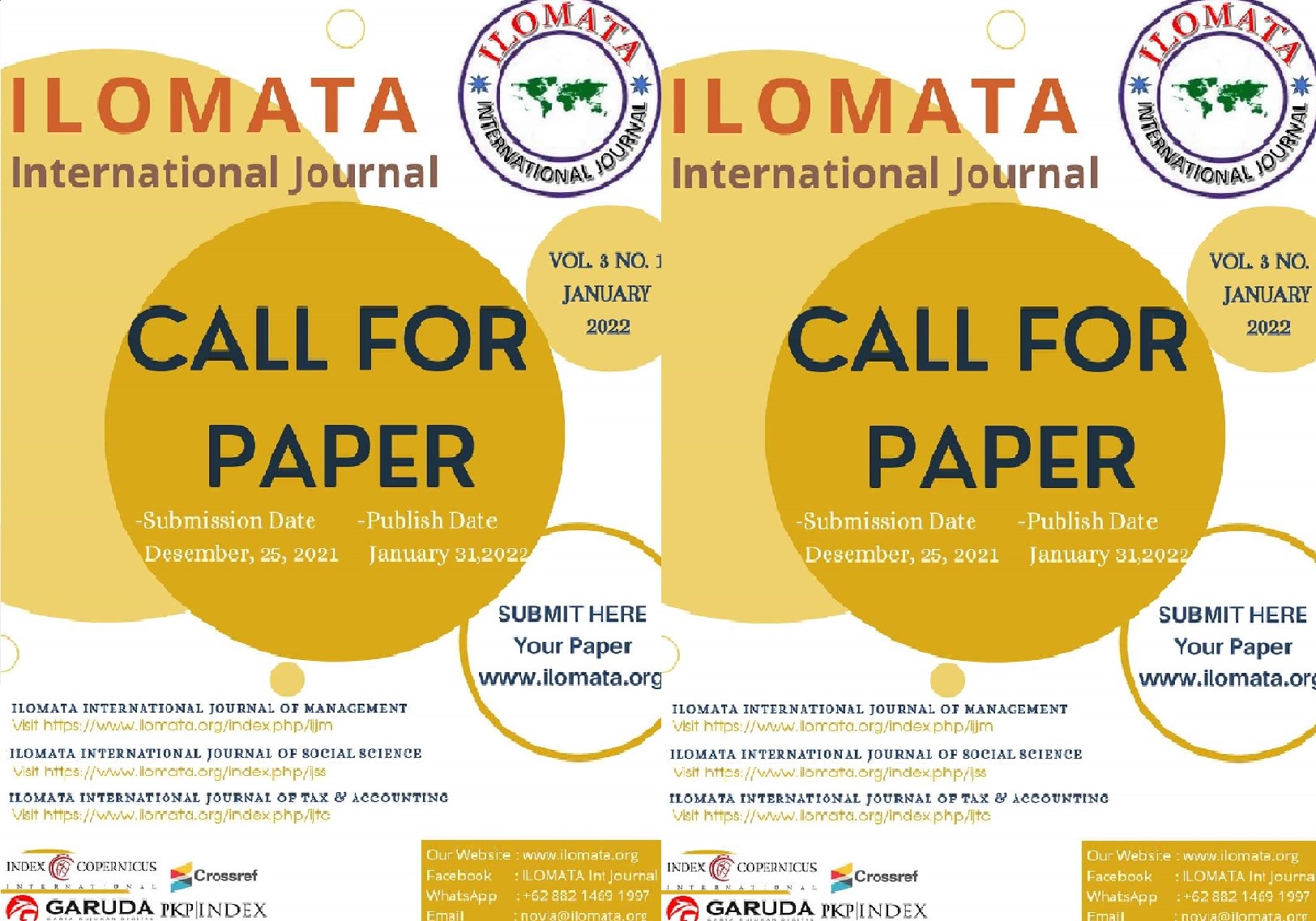 CALL FOR PAPER VOL.4 ISSUE 1