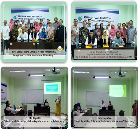 PKM: ''Seminar Hasil Penelitian dan Pengabdian kepada Masyarakat tahun 2019''
